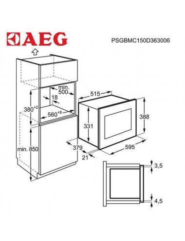 Aeg Microondas Integrable Grill MSB2547DM 25L Negro Inox 900W  AEG - 2