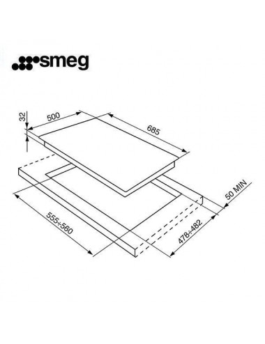 Smeg Encimera Gas SR975PGH 5 Fuegos Crema 75cm Smeg - 2