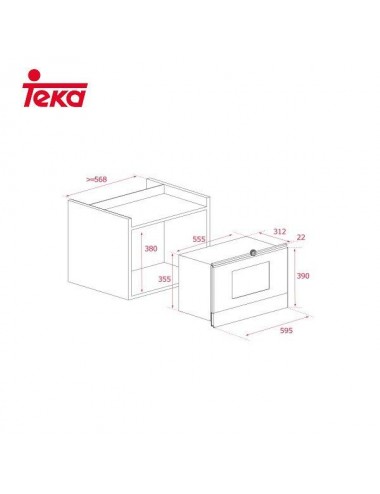 Teka Microondas Integrable Grill ML822BIS 22L Cristal Blanco 850W Teka - 2