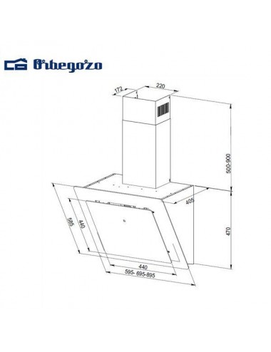 Orbegozo Campana Decorativa DS80170BL 70cm Cristal Blanco 728m3/h Clase A Orbegozo - 2