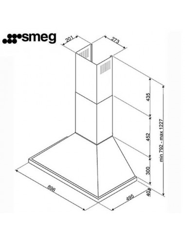 Smeg Campana Decorativa KPF9YW 90cm Amarilla 815m3/h Clase A+ Smeg - 3