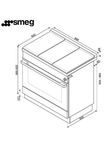 Smeg Cocina CPF9GPX Gas Natural Inox 6 Fuegos Horno Eléctrico Pirolítico Smeg - 3