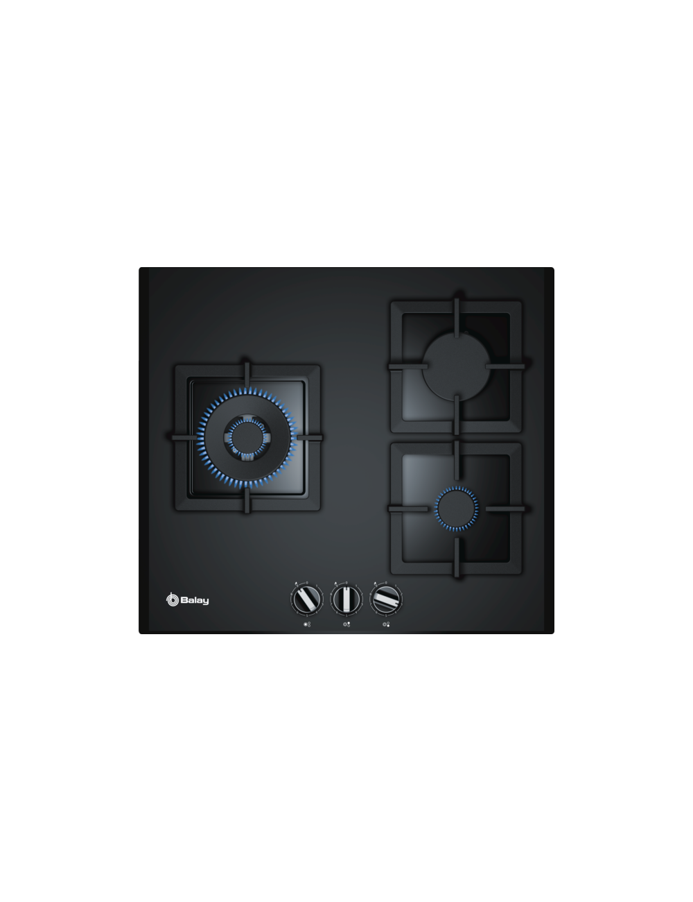 Balay 3ETG663HB hobs Negro Integrado Encimera de gas 3 zona(s) Balay - 1