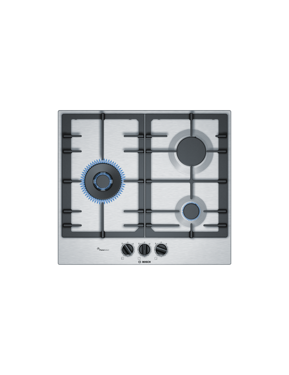 Bosch PCC6A5B90 hobs Acero inoxidable Integrado Encimera de gas 3 zona(s) Bosch - 1
