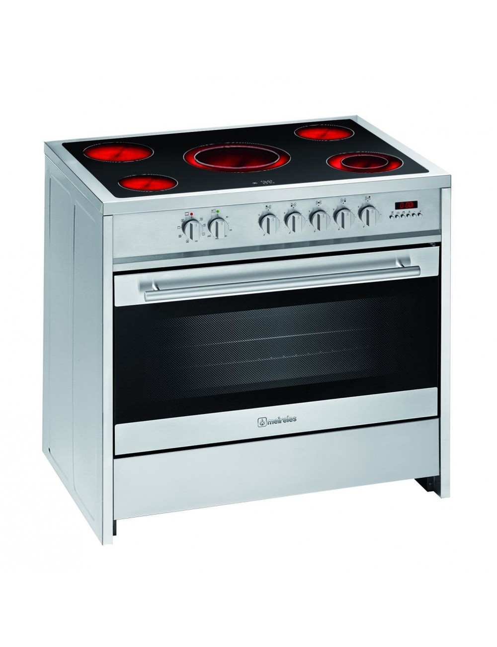 Cocina vitrocerámica Meireles E 912 X - Ancho 90 cm - Color rojo