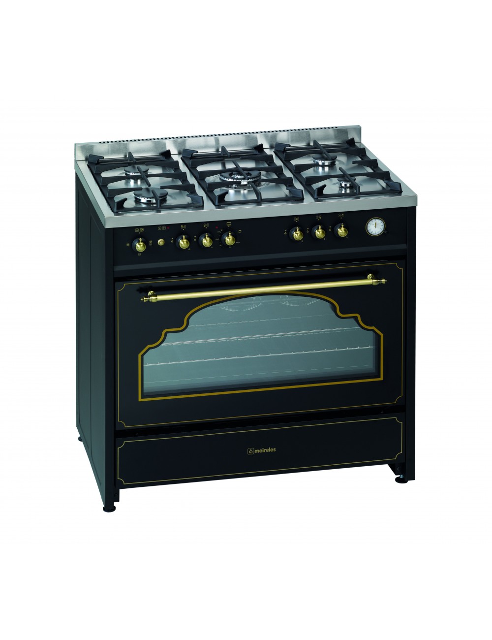 Meireles Cocina G914BL Gas Butano Negra Rútica 5 Fuegos Horno Gas Meireles - 1 Meireles Cocina G914BL Gas Butano Negra Rútica 5 Fuegos Horno Gas Meireles - 1