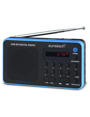 SUNSTECH RADIO PORTATIL RP-DS32BL AZUL USB/SD/DIGITAL. Sunstech - 1
