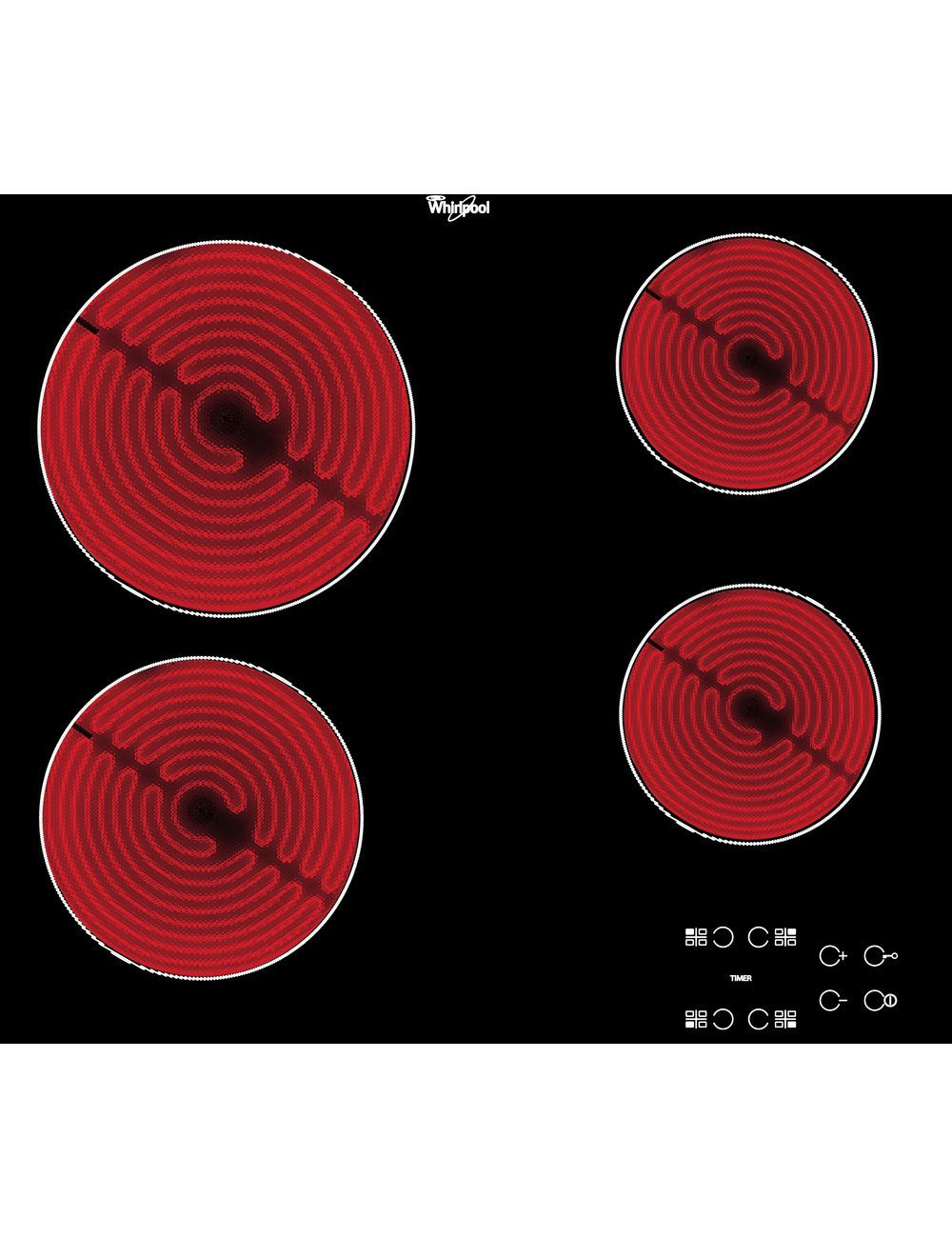 Whirlpool Encimera Vitrocerámica AKT8090NE 4 Zonas 60cm Whirlpool - 1