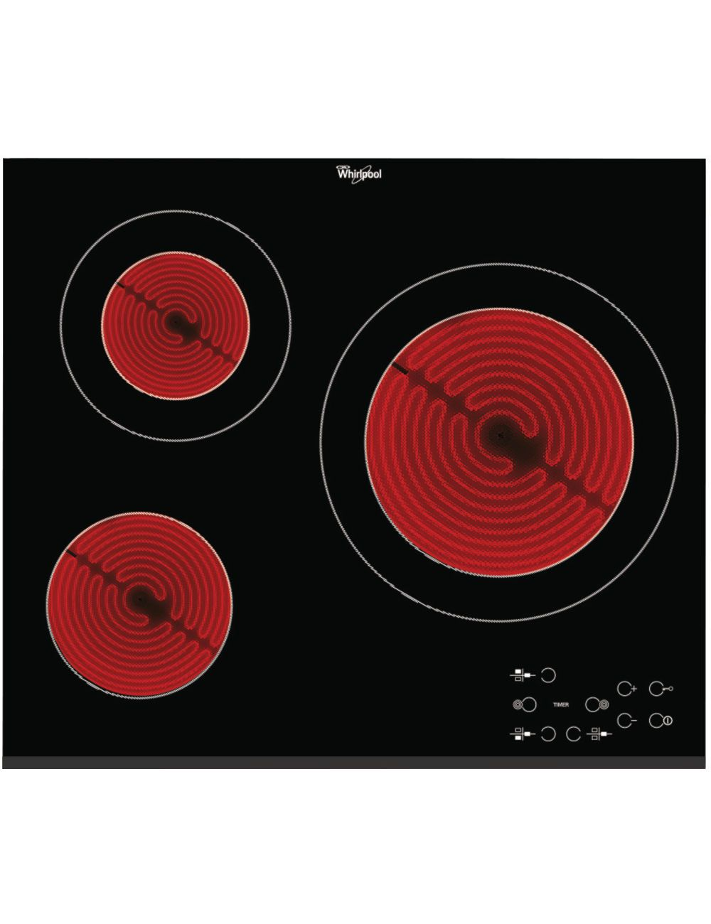 Whirlpool Encimera Vitrocerámica AKT807BF 3 Zonas 60cm Biselada Whirlpool - 1