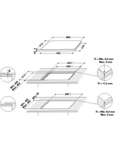 Whirlpool Encimera Inducción SMO658CBTIXL 4 Zonas Total Flex 65cm Biselada Whirlpool - 2