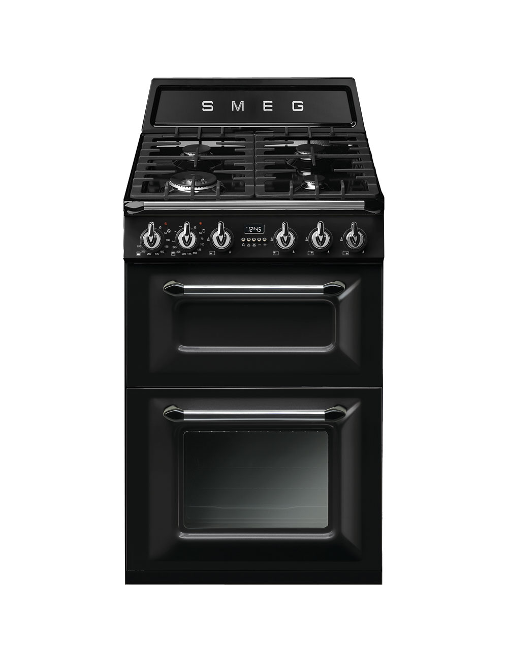 Smeg Cocina TR62BL Gas Natural Negra 4 Fuegos 2 Hornos Eléctricos Smeg - 1
