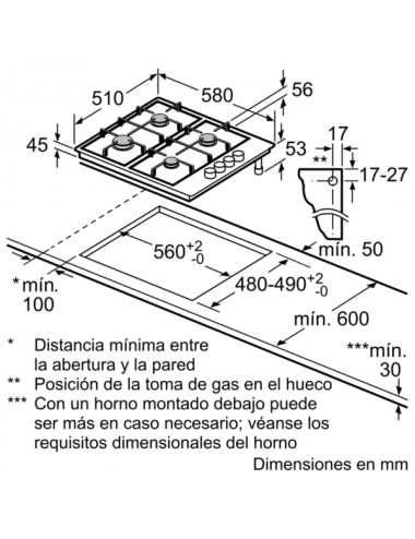 Balay 3ETX463MB hobs Plata Integrado Encimera de gas 3 zona(s) Balay - 2