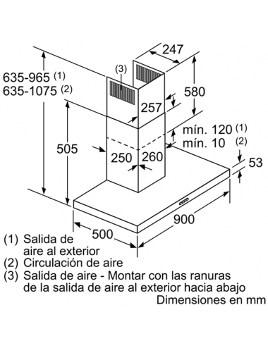 Balay Campana Decorativa 3BC097EX 90cm Inox 450m3/h Clase B Balay - 2