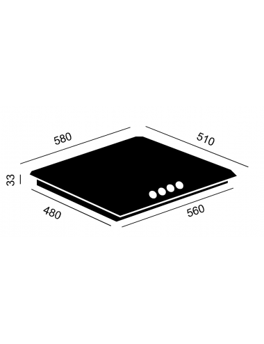 Vitrokitchen Encimera Gas EN61LIB 4 Fuegos Inox 60cm Gas Butano Vitrokitchen - 2
