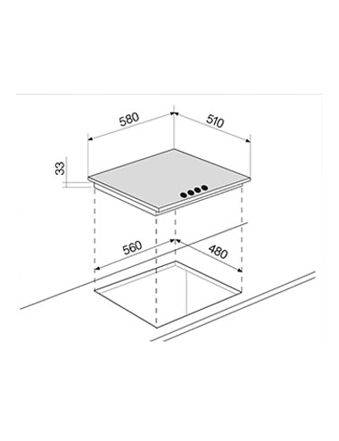 Vitrokitchen Encimera CristalGas CG65NN 3 Fuegos 60cm Cristal Negro Gas Natural Vitrokitchen - 2