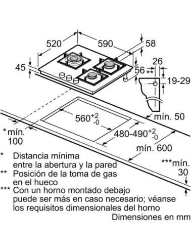 Balay 3ETG663HB hobs Negro Integrado Encimera de gas 3 zona(s) Balay - 2