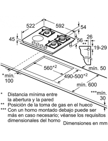 Balay 3ETG667HB hobs Negro Integrado Combi 4 zona(s) Balay - 2