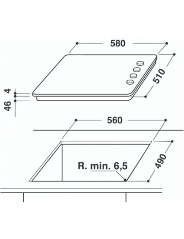 Indesit Encimera Vitrocerámica RI860C 4 Zonas 60cm Biselada Indesit - 2