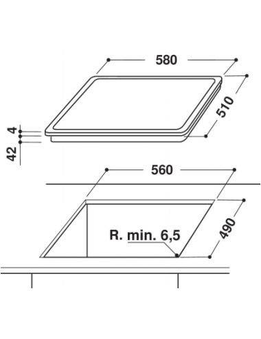 Indesit Encimera Vitrocerámica RI161C 4 Zonas 60cm Biselada Indesit - 2