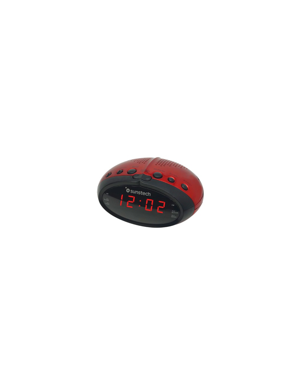 SUNSTECH RADIO RELOJ FR-D16RD DESPERTADOR ROJO DIGITAL Sunstech - 1