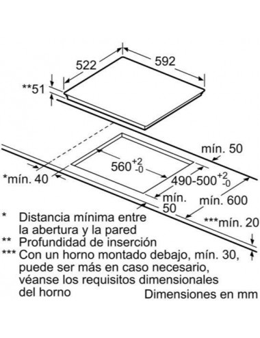 Bosch Serie 6 PID651FC1E hobs Negro, Acero inoxidable Integrado Con placa de inducción 3 zona(s) Bosch - 2