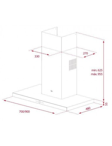 Teka Campana Decorativa DPS986 90cm Inox 722m3/h Clase A+ Teka - 2