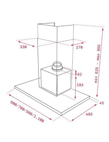 Teka Campana Decorativa DSH985 90cm Inox 735m3/h Clase A Teka - 2