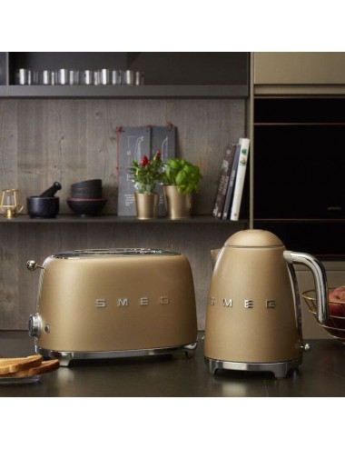 NUEVO! Tostador vintage Smeg TSF01CHMEU Oro Mate Años 50 Style 2 rebanadas