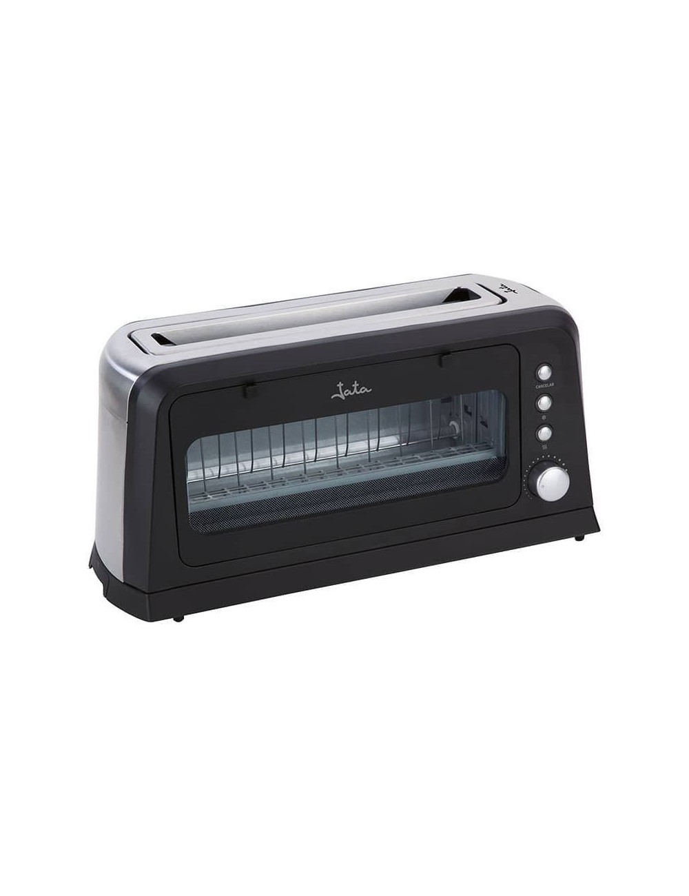 Tostador frontal cristal JATA TT632 Negro 1 ranura
