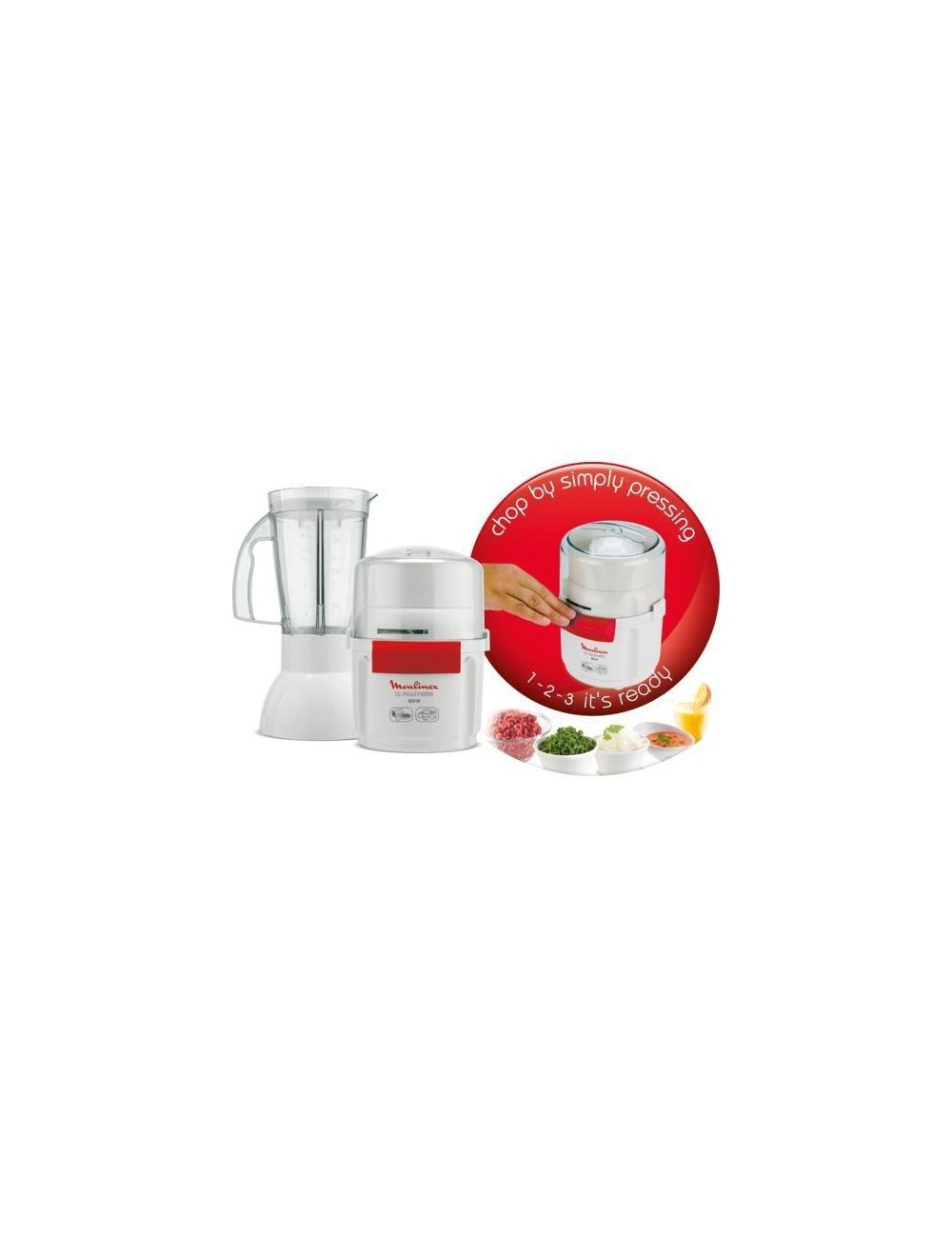 MOULINEX PICADORA AR680120 LA MOULINETTE 123 800w + VASO CRISTAL.. Moulinex - 1