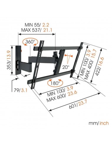 VOGELS SOPORTE PARED WALL-3345 BLACK TURN 180 8353130 Vogel's - 2