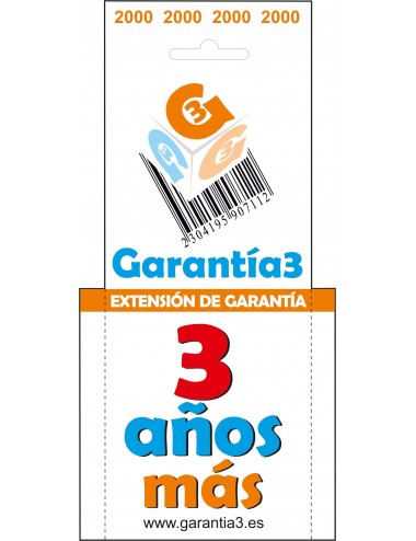 Extensión de garantía 2 años G3ES2000 Ampliación Valor máximo 2000€