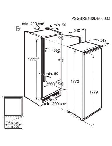Electrolux Frigorífico 1 Puerta  LRB3DE18S Integrable 1’77m Blanco 311L Clase E Electrolux - 2
