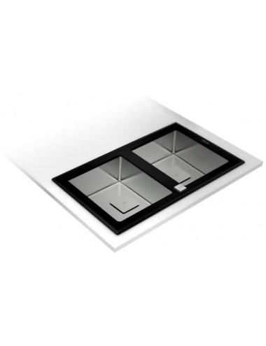 Teka Diamond RS15 2C 86 Lavabo sobre-encimera Rectangular Acero inoxidable vidrio