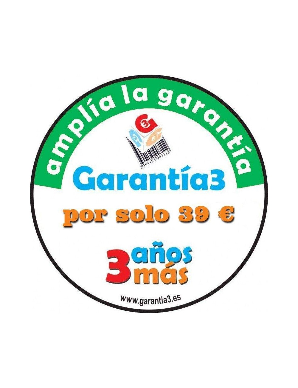 Extensión 3 años garantía Ampliación Valor máximo 250€