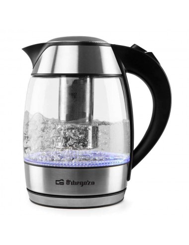 Orbegozo KT 6040 tetera eléctrica 1,8 L 2200 W Negro, Acero inoxidable