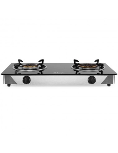 Orbegozo Hornillo Gas FO2720 2 Fuegos Inox 71x41cm Gas Butano Cristal Templado Negro Orbegozo - 2