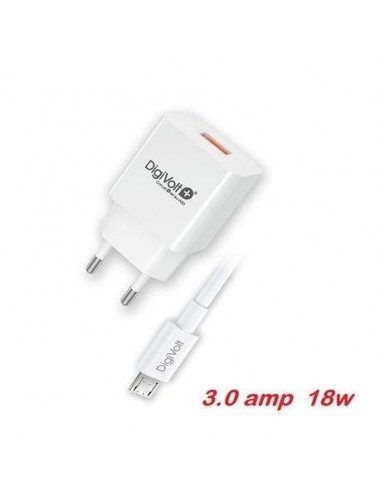 DIGIVOLT CARGADOR USB QC-2448 ULTRA RAPIDO + CABLE MICRO USB 3A 18w Digivolt - 2