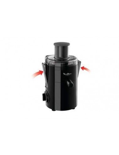 Moulinex JU370810 exprimidor Licuadora centrífuga 350 W Negro, Acero inoxidable