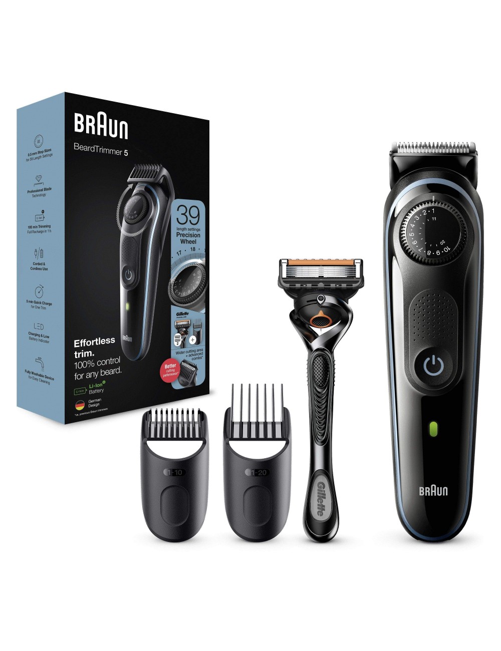 Braun BeardTrimmer 5 BT5340 Negro, Azul Braun - 1