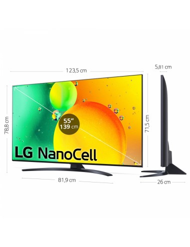 LG Televisor LED 55" 4K 55NANO766QA NANOCELL Procesador 4K a5 Gen 5 Smart TV webOS22