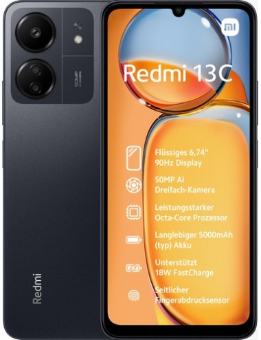 Xiaomi Teléfono Móvil REDMI 13C 6,74" HD+NFC 4+128Gb A13.0 BLACK