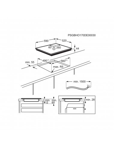 ELECTROLUX PLACA INDUCCIÓN  EIV644 NEGRO INTEGRADO 60 CM CON PLACA DE INDUCCIÓN 4 ZONA(S)