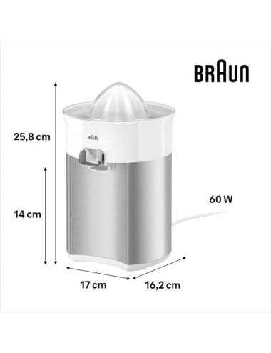 BRAUN EXPRIMIDOR CJ-5050WH 500ML 60W BLANCO/INOX