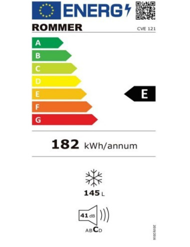 ROMMER CONGELADOR CVE-121 VERTICAL BLANCO 1259 x 545 x 565 CLASE E
