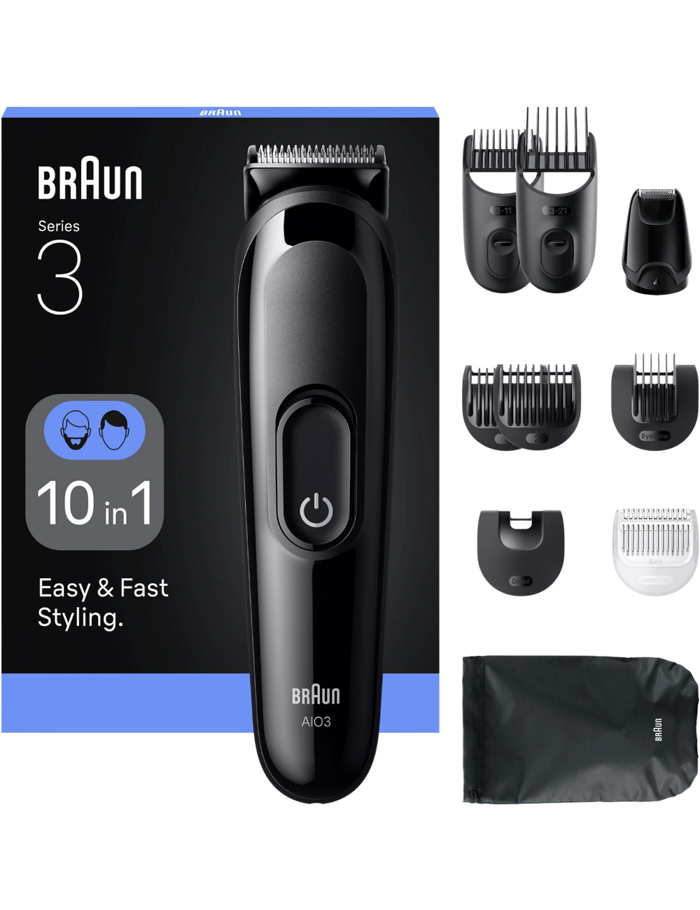BRAUN CORTAPELOS + BARBA AIO-3560 SERIES 3 10 EN 1