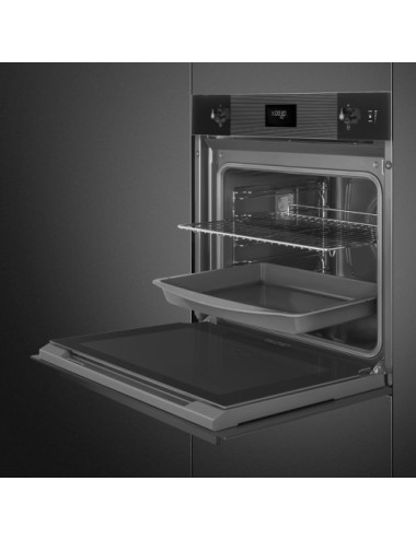 Smeg Horno SO6101S2B3 Combinado Vapor Linea Negro 60cm A+