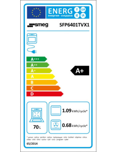 Smeg Horno SFP6401TVX1 Termoventilado Pirolítico Inox 70 L Clase A+