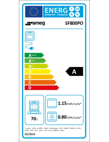 Smeg Horno SF800PO Ventilado Crema Coloniale 70 L Clase A