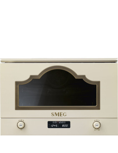 Smeg Microondas Integración MP722PO Cortina Crema 22L Grill 6 Funciones
